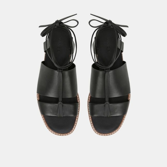 Forster Black Leather Sandals by Vince 7.5 - Picture 3 of 3